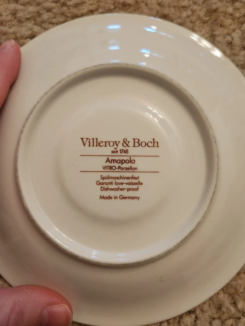 Villeroy & Boch Amapola Poppy 1748 Vintage Porcelain GERMANY‎ Saucer